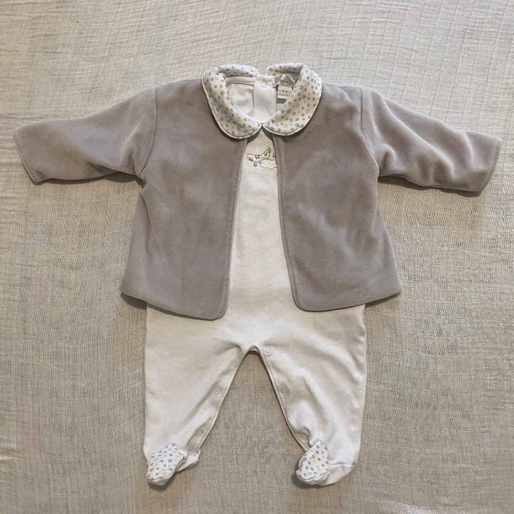 SOLD Kissy Kissy Moon & Stars Footie Set 0-3M - Picture 1 of 7